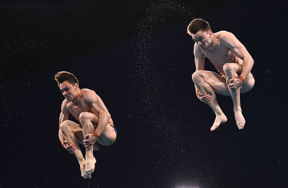 Daley and Matty Lee compete in the men's synchronized 10m platform diving final.