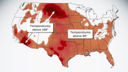 High temperatures in the 90s and triple digits will span the US on Tuesday.