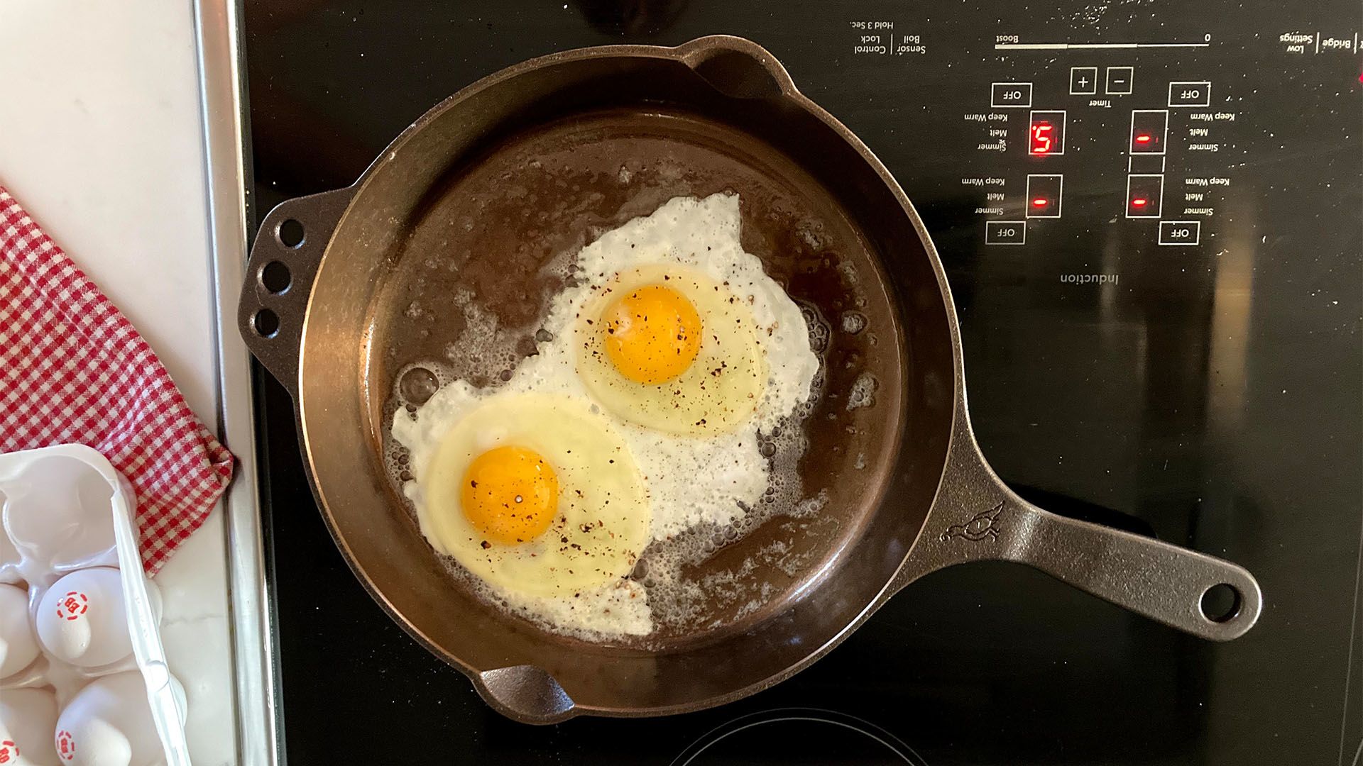 Premium Photo  Fried egg in small cast-iron skillet