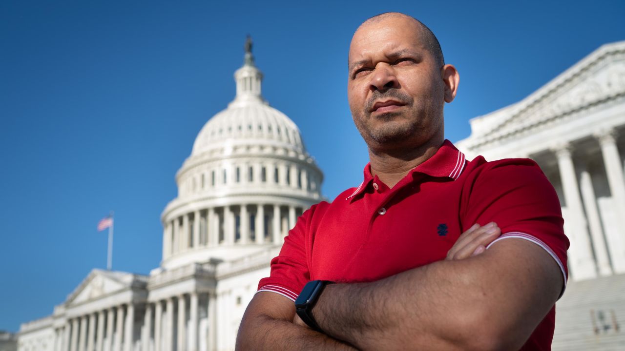Sgt. Aquilino Gonell, a Capitol Police Officer is pictured on the grounds of the US Capitol.