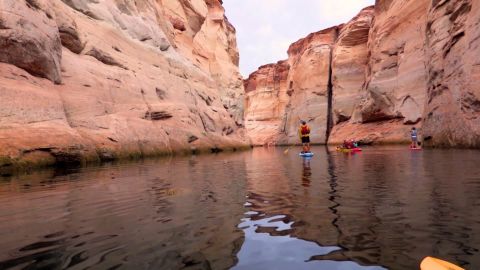 Kayaks and paddleboards navigate their way into Antelope Canyon