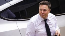 Elon Musk, chief executive officer of Tesla Inc., arrives at court during the SolarCity trial in Wilmington, Delaware, U.S., on Tuesday, July 13, 2021. 