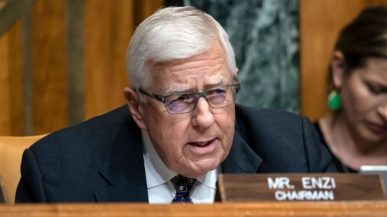 Sen. Mike Enzi, R-Wyo., chairman of the Senate Budget Committee, makes an opening statement on the fiscal year 2020 budget resolution, on Capitol Hill in Washington, on March 27, 2019. 