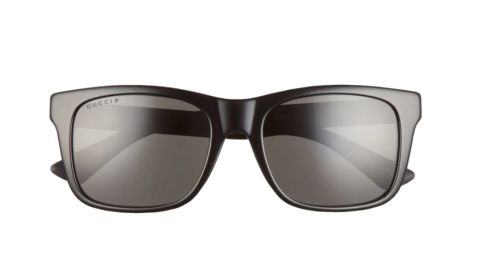 Gucci 55mm Polarized Rectangular Sunglasses