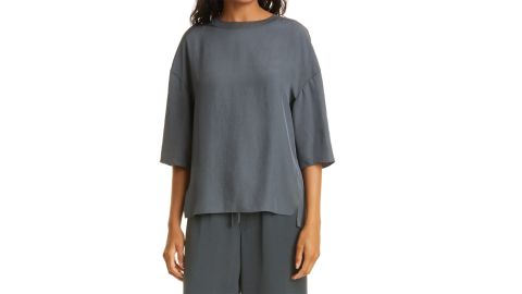 Vince Rib Trim Woven Top