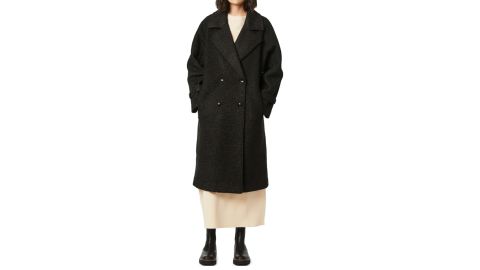 Bernardo Oversize Double-Breasted Faux Fur Coat
