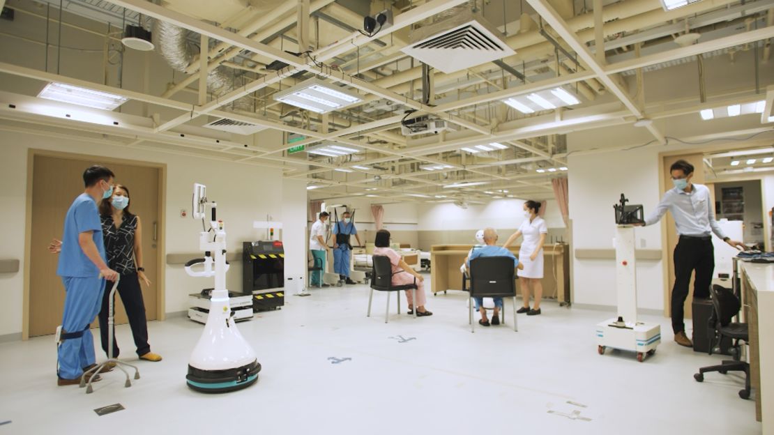 The hospital now has more than 50 robots that help out with tasks from surgery to cleaning.