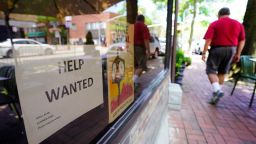 Restaurant storefront on Middle Neck Road in Great Neck has "Help Wanted" sign in window on July 15, 2021. 
