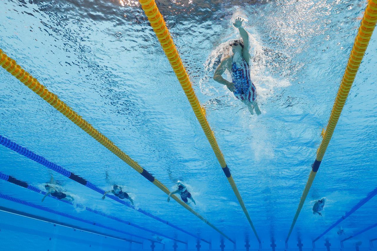 Ledecky led the field for most of the 1,500-meter freestyle, and she finished the race more than four seconds ahead of silver medalist Erica Sullivan, a fellow American.