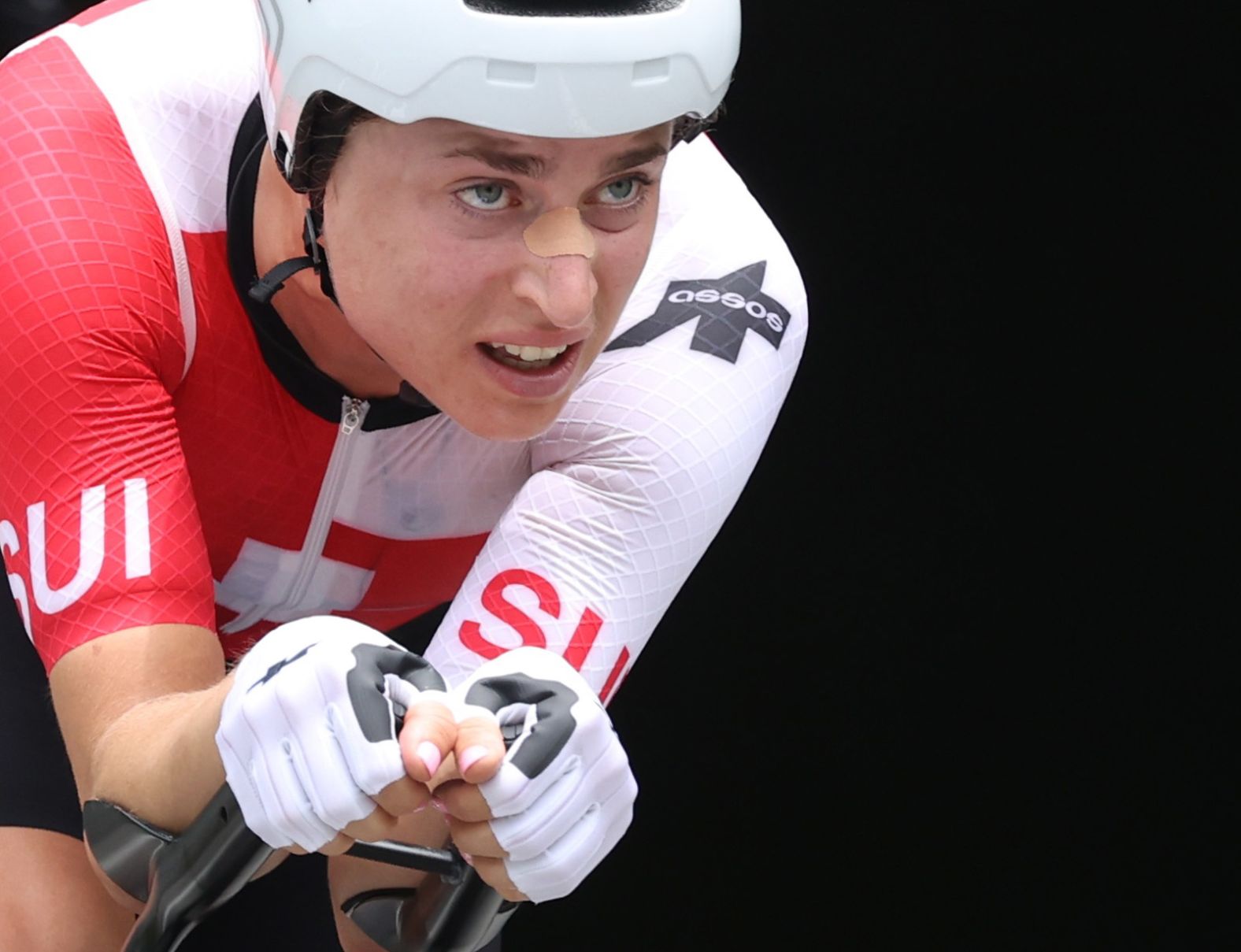 Swiss cyclist Marlen Reusser competes in the time trial event on July 28.