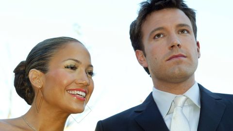 LOS ANGELES - FEBRUARY 9:  Actor Ben Affleck (R) and his fiance actress/singer Jennifer Lopez arrive at the premiere of "Daredevil" at the Village Theatre on February 9, 2003 in Los Angeles, California. (Photo by Kevin Winter/Getty Images)