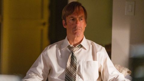 Bob Odenkirk, here in "Better Call Saul," has returned to production after a experiencing a heart attack.