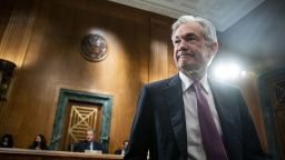 Jerome Powell, chairman of the U.S. Federal Reserve, arrives for a Senate Banking Committee hearing in Washington, D.C., U.S., on Thursday, July 15, 2021. 