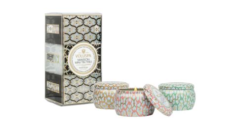 Voluspa Maison Blanc Mini Tin Candle Trio