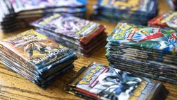 Packs of Pokemon Co. cards in Random Lake, Wisconsin, U.S., on Thursday, July 1, 2021. In 2020 overall trading card sales climbed a record 142% on EBay, and Pokemon led the pack, averaging five card sales a minute more than even baseball cards. This year, EBay listings of Pokemon cards were up 1,046% in the first quarter. 