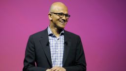 Microsoft's CEO Satya Nadella speaks to participants during the Viva Technologie show at Parc des Expositions Porte de Versailles on May 24, 2018 in Paris, France.  Viva Technology, the new international event brings together 5,000 startups with top investors, companies to grow businesses and all players in the digital transformation who shape the future of the internet.  (Photo by Chesnot/Getty Images)