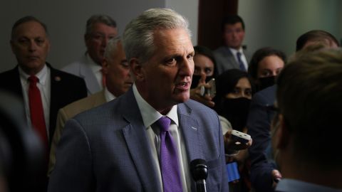House Minority Leader Rep. Kevin McCarthy speaks to the press last month in Washington, DC.