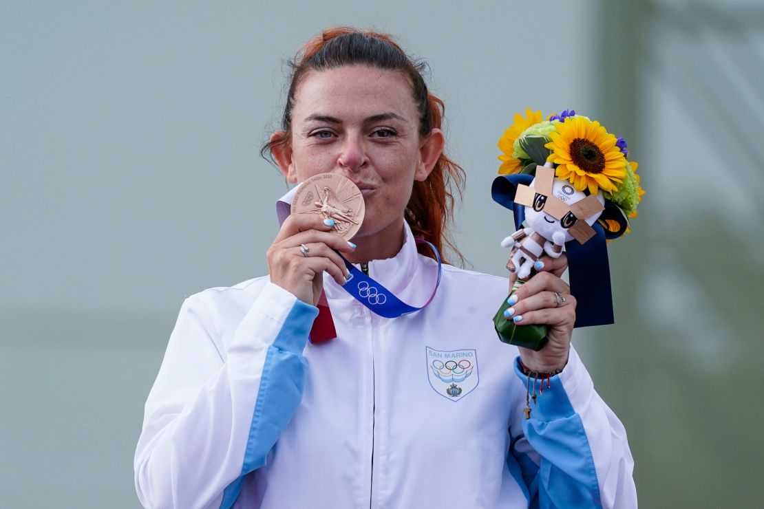 Perilli celebrated her bronze finish, paying homage to her team and her country after the medal ceremony. 