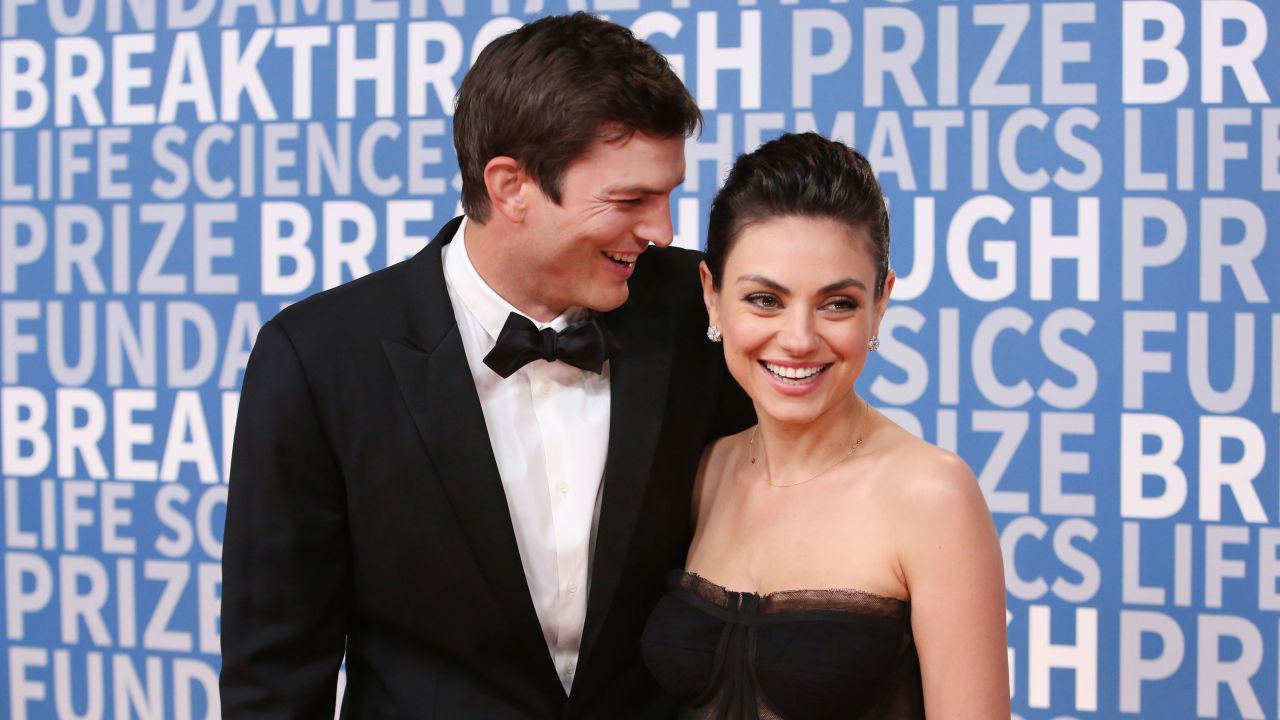 (From left) Ashton Kutcher and Mila Kunis said recently they do not bathe themselves or their kids too often.