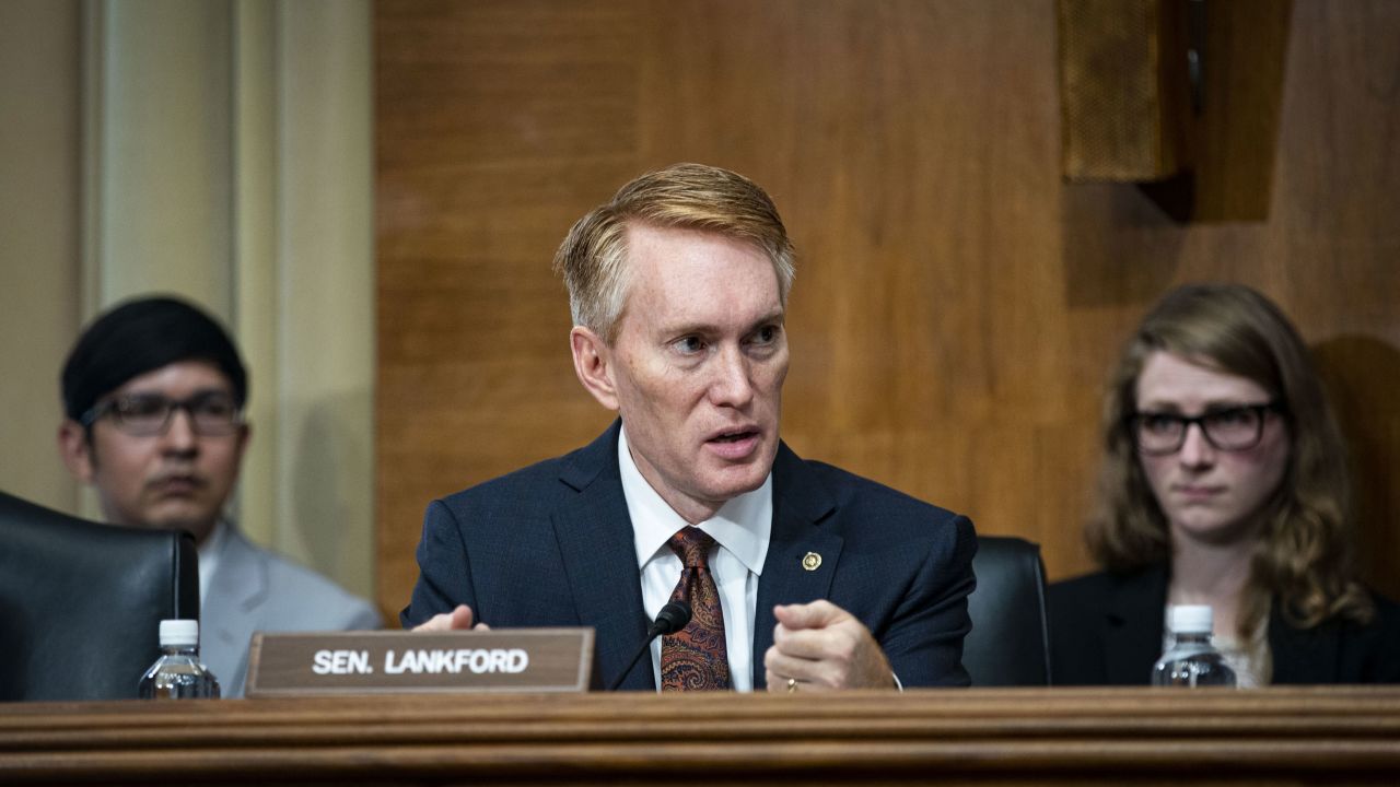 Sen. James Lankford, a Republican from Oklahoma, speaks this week during a hearing on Capitol Hill in Washington, D.C.