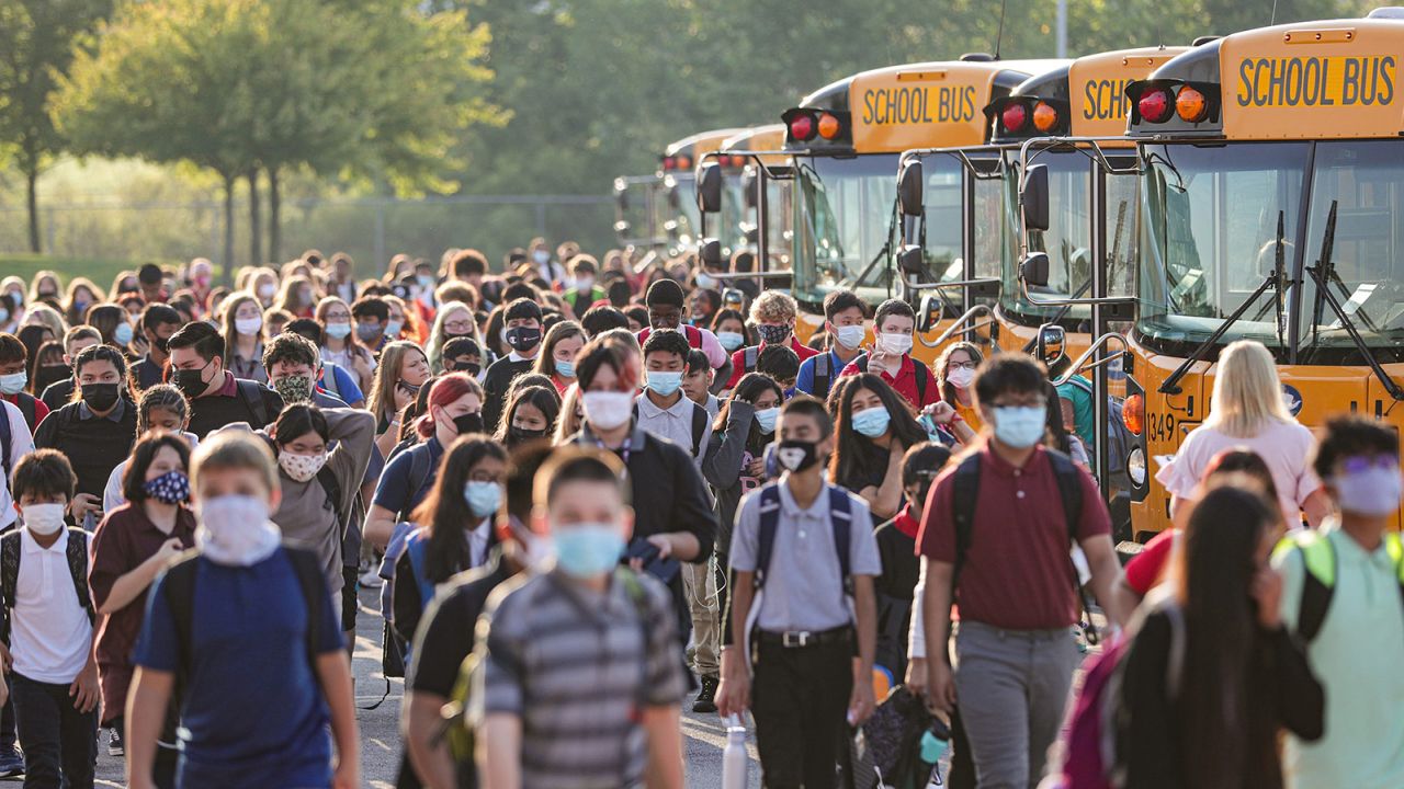 The CDC recommends students and teachers wear masks while at school.