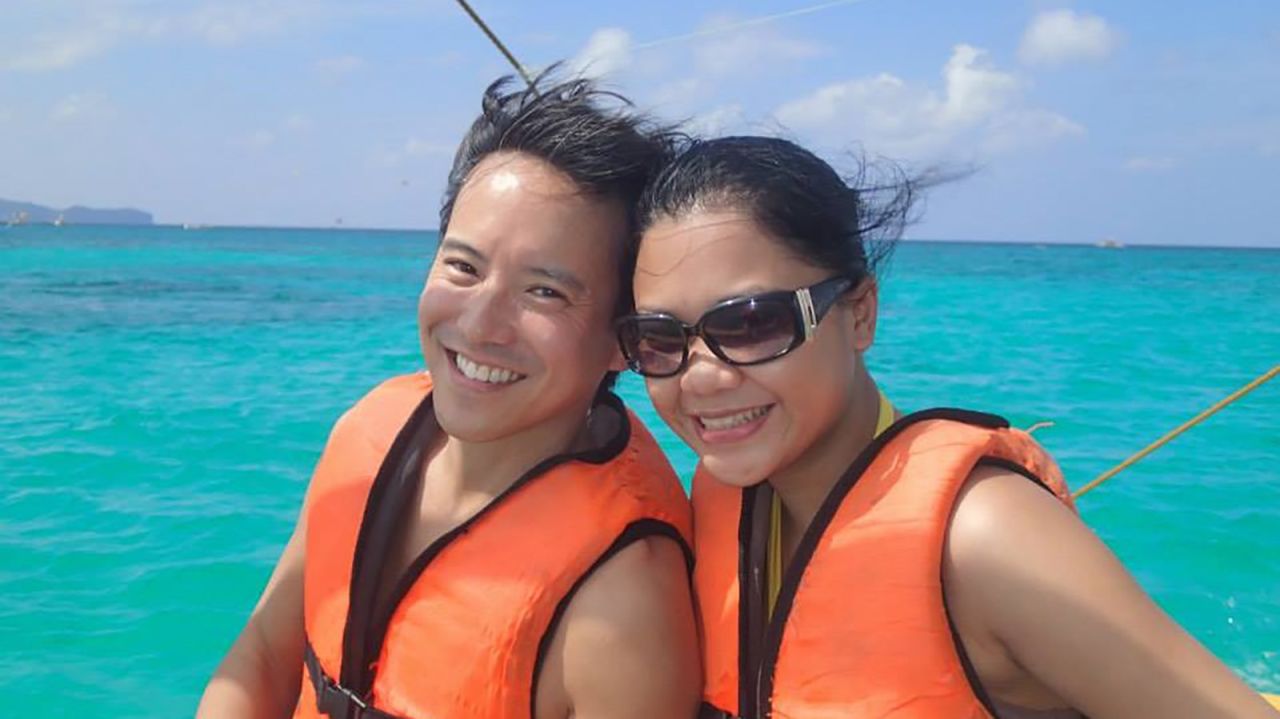 <strong>Serendipitous meeting: </strong>While on vacation on the Filipino island of Boracay in 2012, Mae Edilyn Lumba Fortuna, from Manila, met American Jon Takagi. Here they are in Boracay on that first encounter.