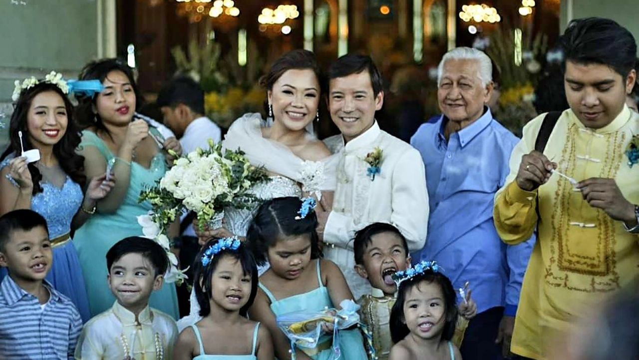 <strong>Wedding day: </strong>Fortuna and Takagi were married in the US in September 2014. In January 2017, they enjoyed a big church celebration in the Philippines, pictured here.