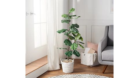 4-Foot Faux Fiddle Leaf Tree in Starter Pot by Valerie