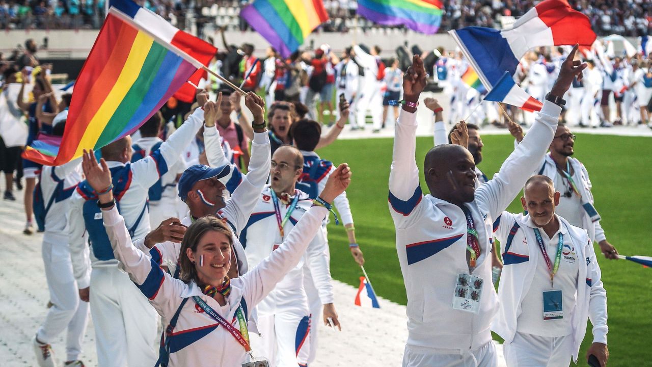 Tom Waddell, an athlete in the 1968 Olympics, created the Gay Games first held in 1982 to celebrate LGBTQ inclusion. The next Gay Games are scheduled for 2022 in Hong Kong. Picture above is the 2018 Gay Games opening ceremony in Paris. 