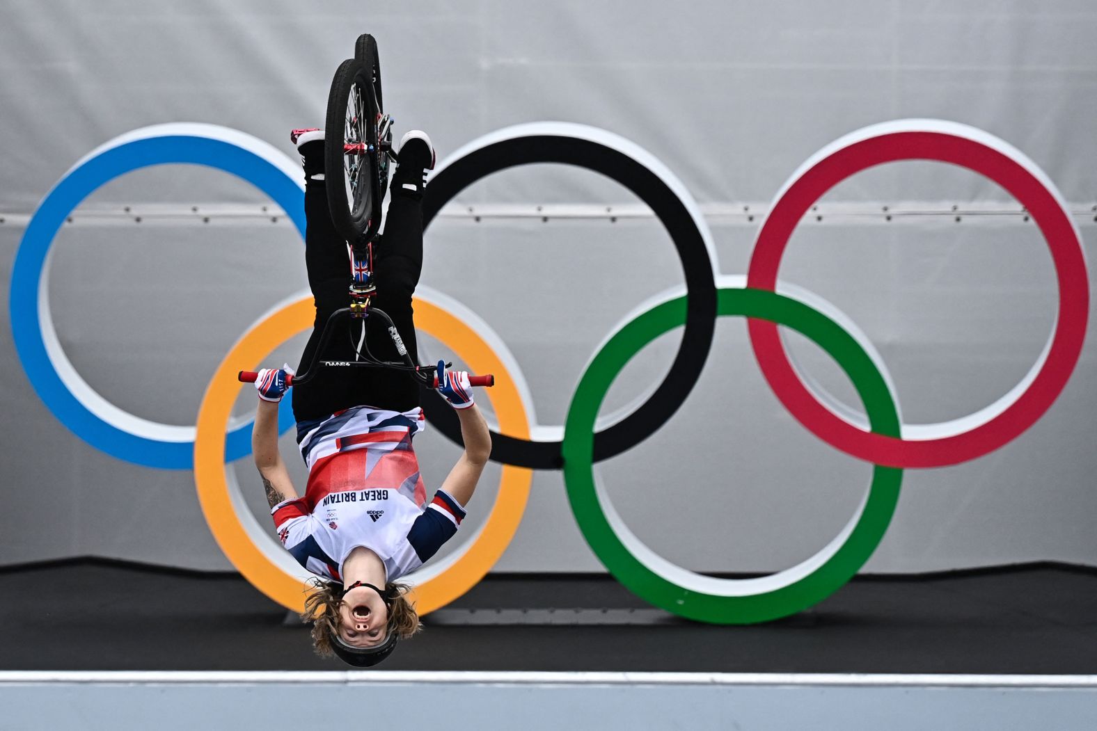 Great Britain's Charlotte Worthington competes in BMX freestyle on July 31. <a href="index.php?page=&url=https%3A%2F%2Fwww.cnn.com%2Fworld%2Flive-news%2Ftokyo-2020-olympics-08-01-21-spt%2Fh_eb8e9933ba3a3896d7a5f838985b580e" target="_blank">She would go on to win gold.</a>