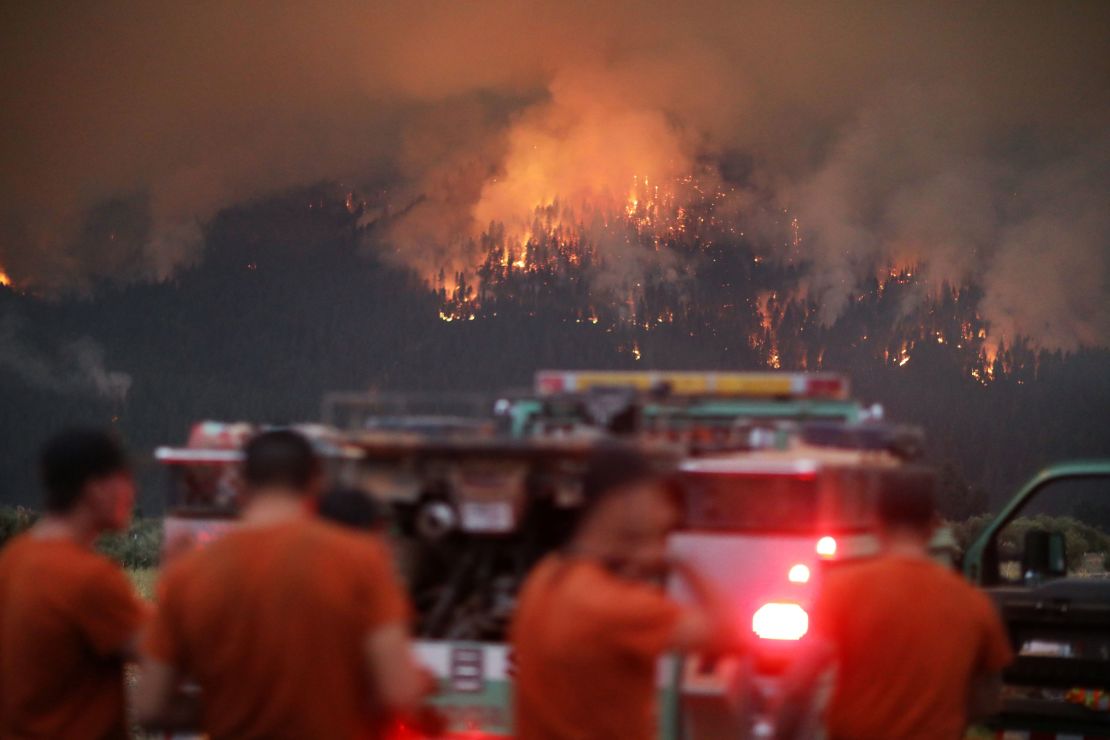 The Dixie Fire burns near Taylorsville, California, on July 29, 2021. 
