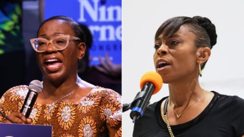 Nina Turner, left, and Shontel Brown