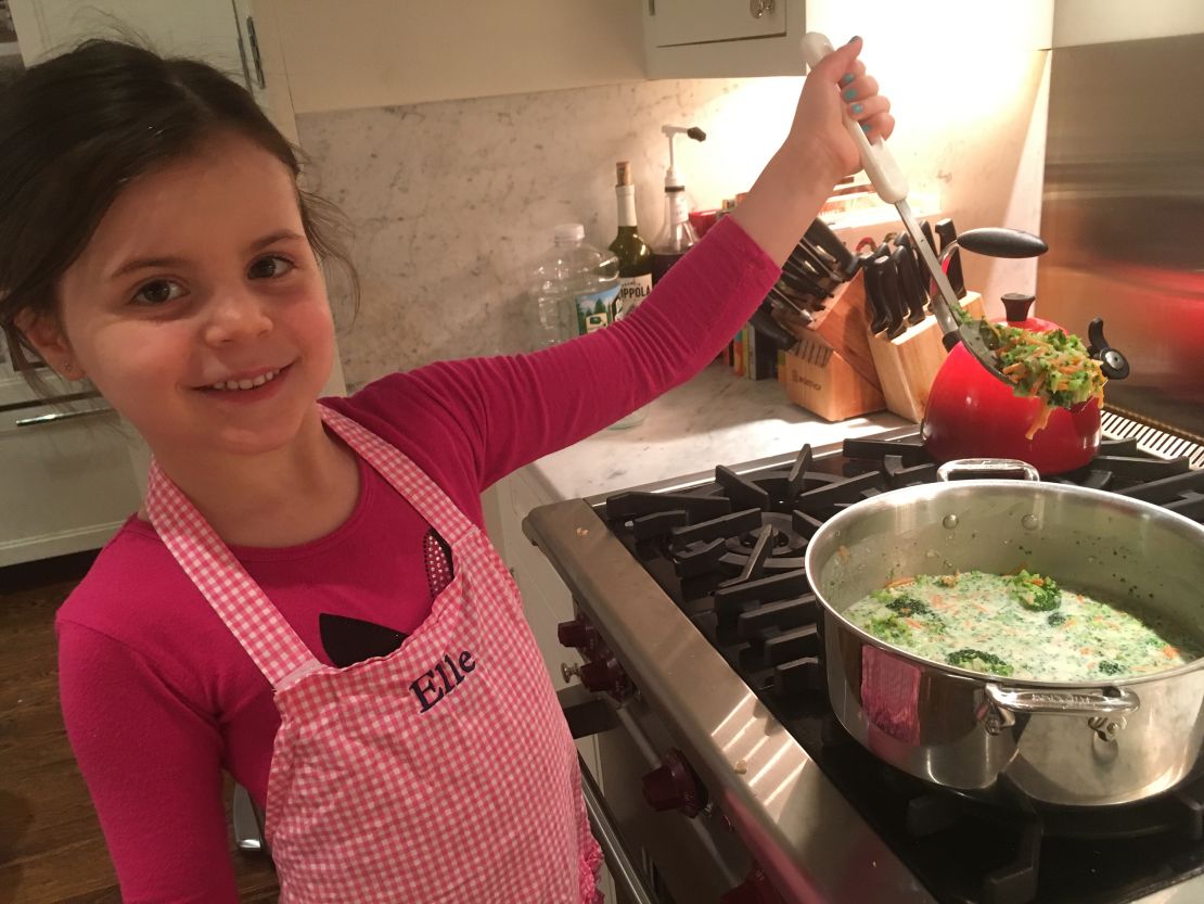 Making a broccoli cheddar soup is a great way to get kids to eat veggies.