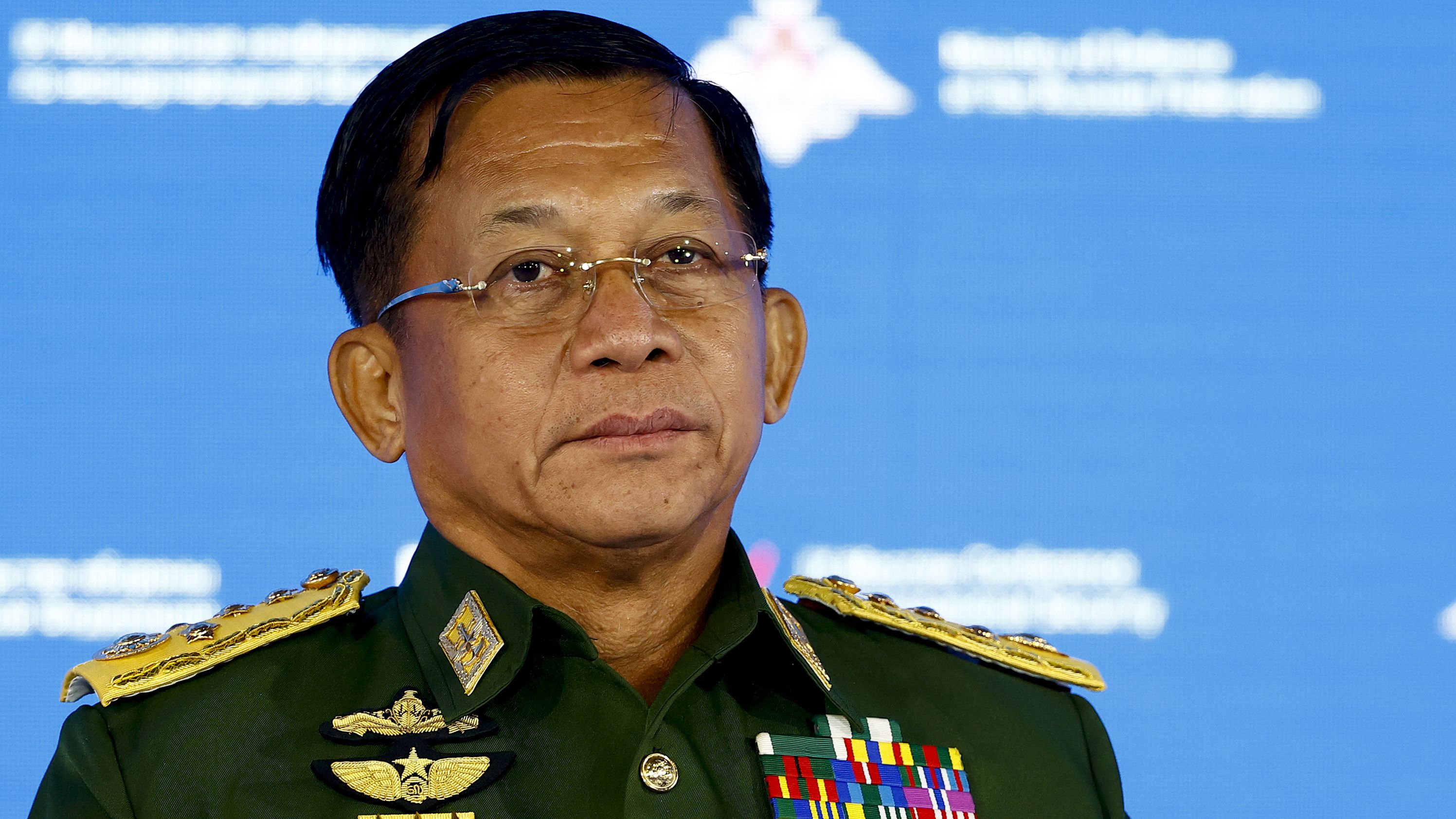 General Min Aung Hlaing attends the 9th Moscow Conference on International Security on June 23, 2021. 