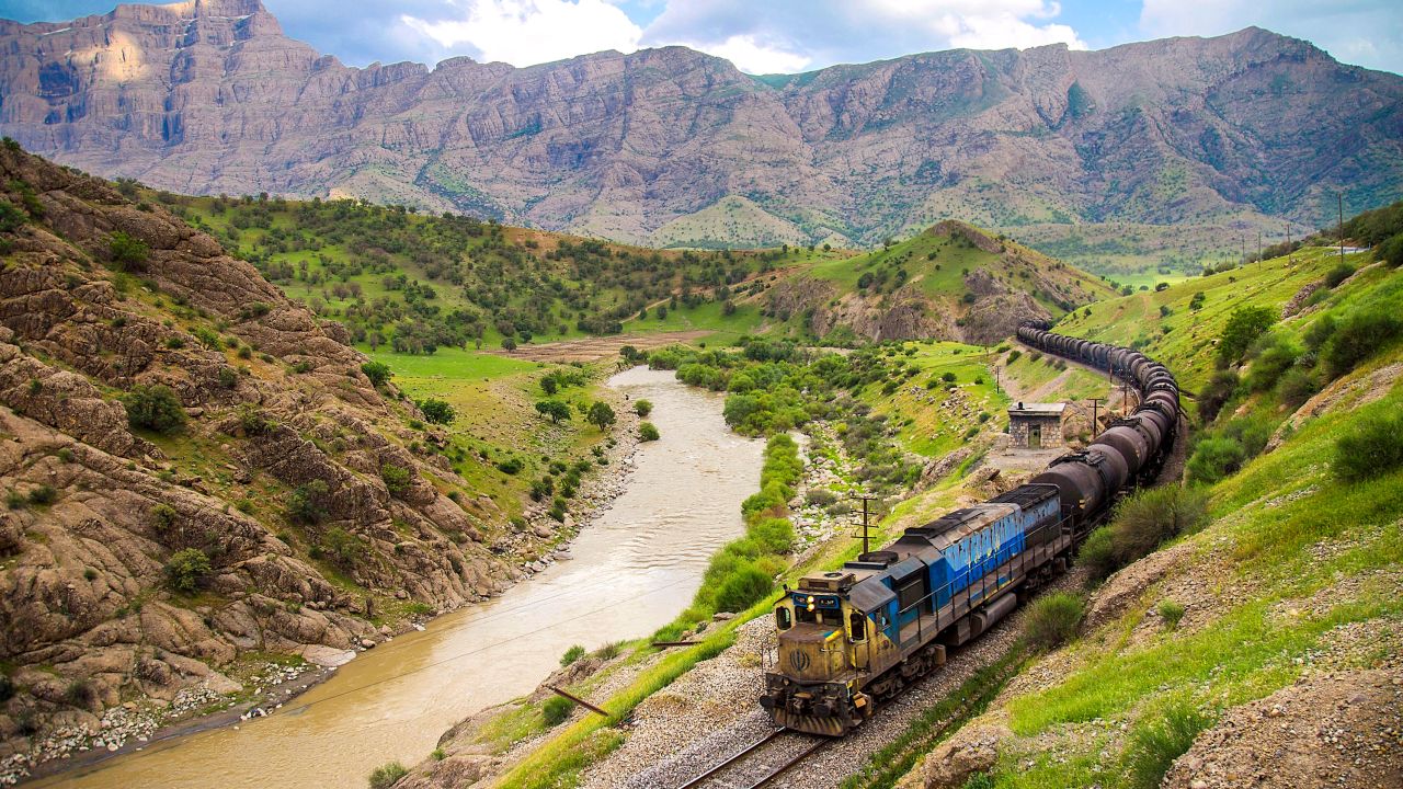 The Trans-Iranian Railway connects the Persian Gulf with the Caspian Sea.  