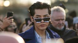 PARIS, FRANCE - JANUARY 16: Kris Wu wears sunglasses, outside Vuitton, during Paris Fashion Week - Menswear Fall / Winter 2020-2021 on January 16, 2020 in Paris, France. (Photo by Edward Berthelot/Getty Images)