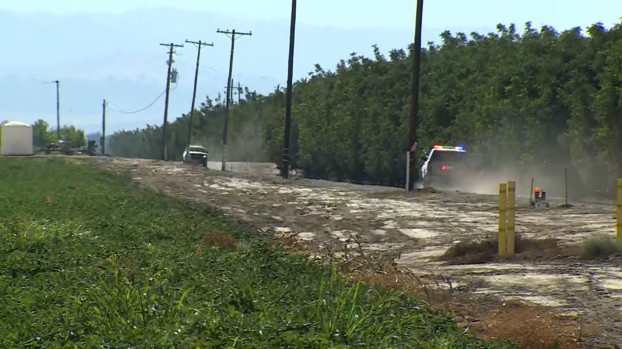 Police on their way to the site of the helicopter crash in Colusa, California.