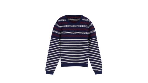 Maison Me Blair Fairisle Stripe Sweater, Navy Multi 