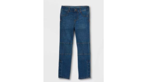Boys' Adaptive Diaper-Friendly Jeans, Cat & Jack Dark Was