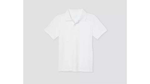 Boys' Short-Sleeve Stretch Pique Uniform Polo Shirt, Cat & Jack White