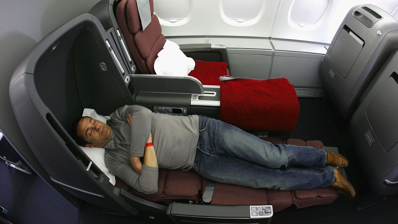 A Business Class seat pictured onboard the  Qantas A380 flagship, back when Qantas launched its superjumbos in 2008.
