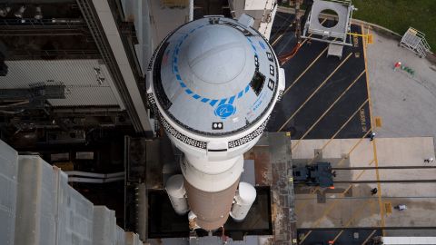 A United Launch Alliance Atlas V rocket with Boeings CST-100 Starliner spacecraft aboard is seen as it is rolled out of the Vertical Integration Facility to the launch pad at Space Launch Complex 41 ahead of the Orbital Flight Test-2 (OFT-2) mission, Monday, Aug. 2, 2021 at Cape Canaveral Space Force Station in Florida.