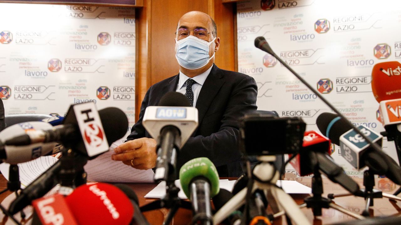 Nicola Zingaretti, president of Italy's Lazio region, addressed questions about the cyberattack at a press conference in Rome on Monday.  