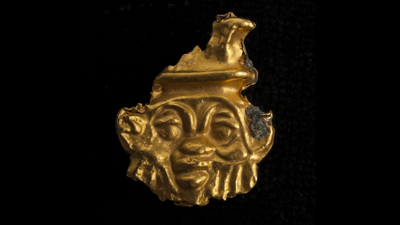 The god Bes was considered to be the protector of people in their daily life. He was also worshiped as the protector of pregnant women. Gold, 5th to 4th century BCE, Thonis-Heracleion.  Photo: Christoph Gerigk ©Franck Goddio/Hilti Foundation