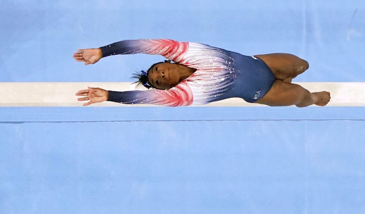 This was Biles' first competition since she withdrew from the team all-around last week.