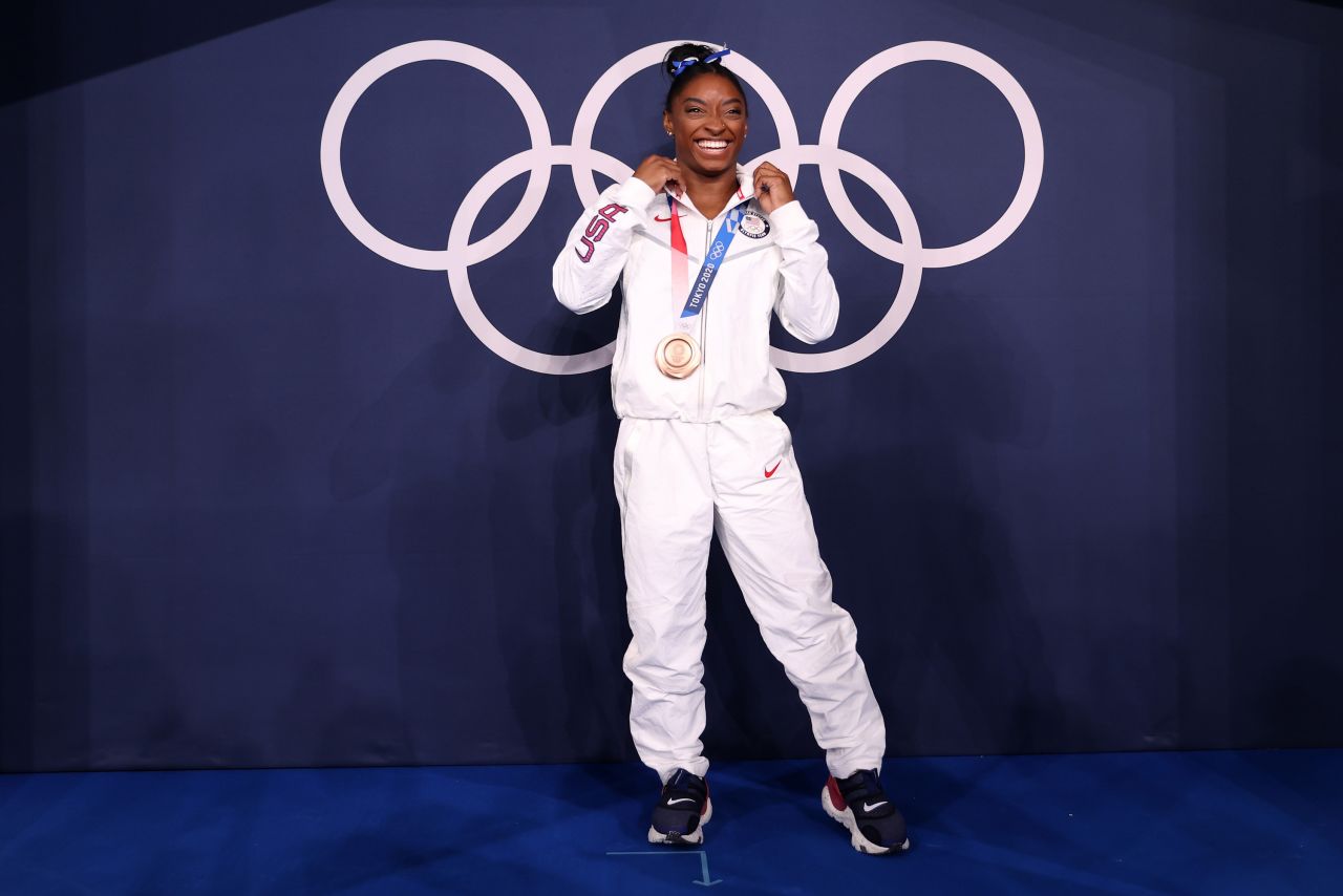 "It's been a very long week, a very long five years," Biles said. "I didn't expect to medal today. I just wanted to go out and do it for me, and that's what I did."