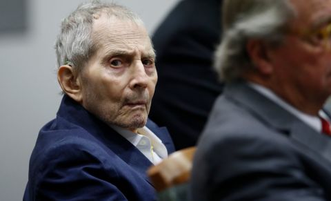 Real estate heir Robert Durst listens to opening statements in his murder trial in March 2020.