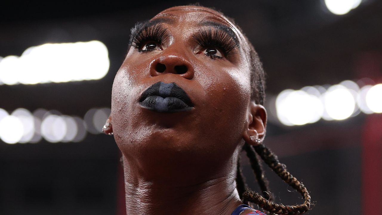 Gwen Berry during the hammer throw final at Tokyo 2020.