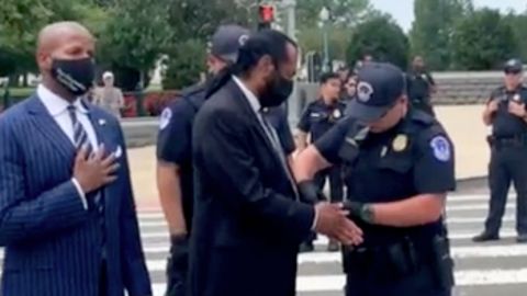 Rep. Al Green of Texas tweeted video of his arrest on Tuesday.