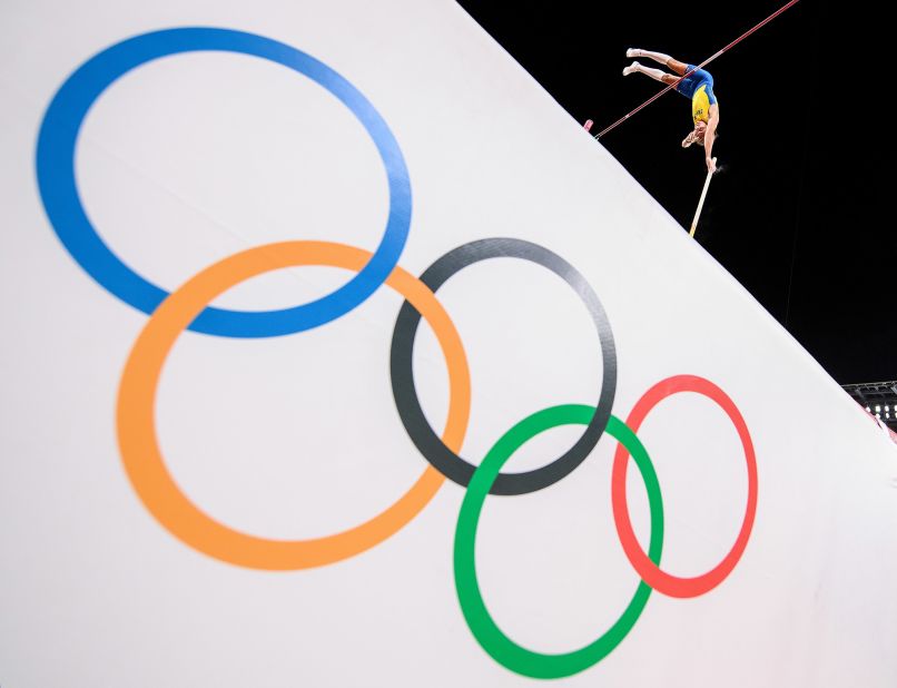 Sweden's Armand "Mondo" Duplantis competes in the pole vault final on August 3. He would go on to win the gold.